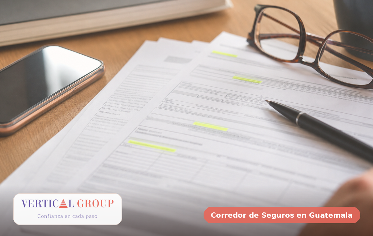 Foto realista de póliza y documentos para revisar claves de contratar un seguro