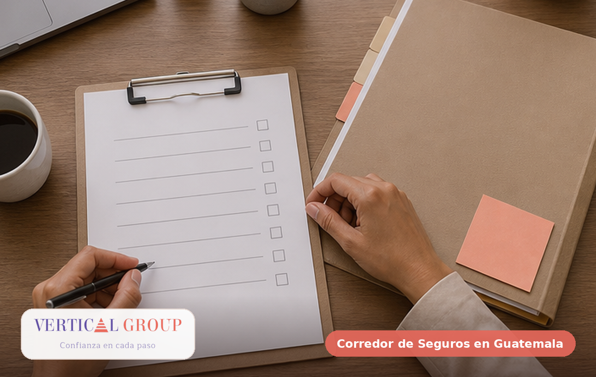 Foto realista de documentos de seguro médico con notas sobre red, deducible y coaseguro