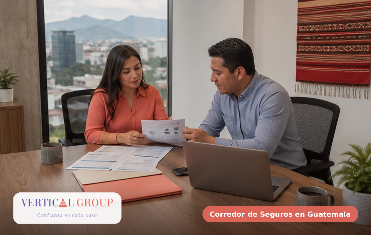 Foto realista de checklist de riesgos empresariales y documentos de seguro