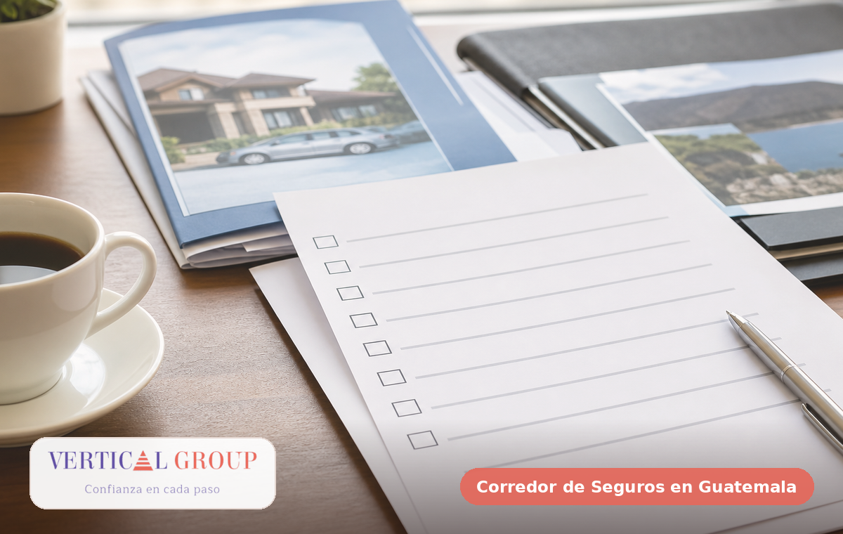 Foto realista de póliza de vida con notas de beneficiarios y suma asegurada